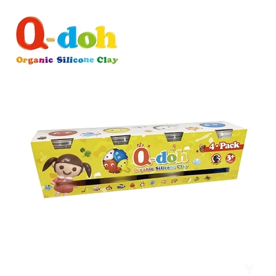 Q-doh 超柔軟有機矽膠黏土 150g 四入組(基礎色)