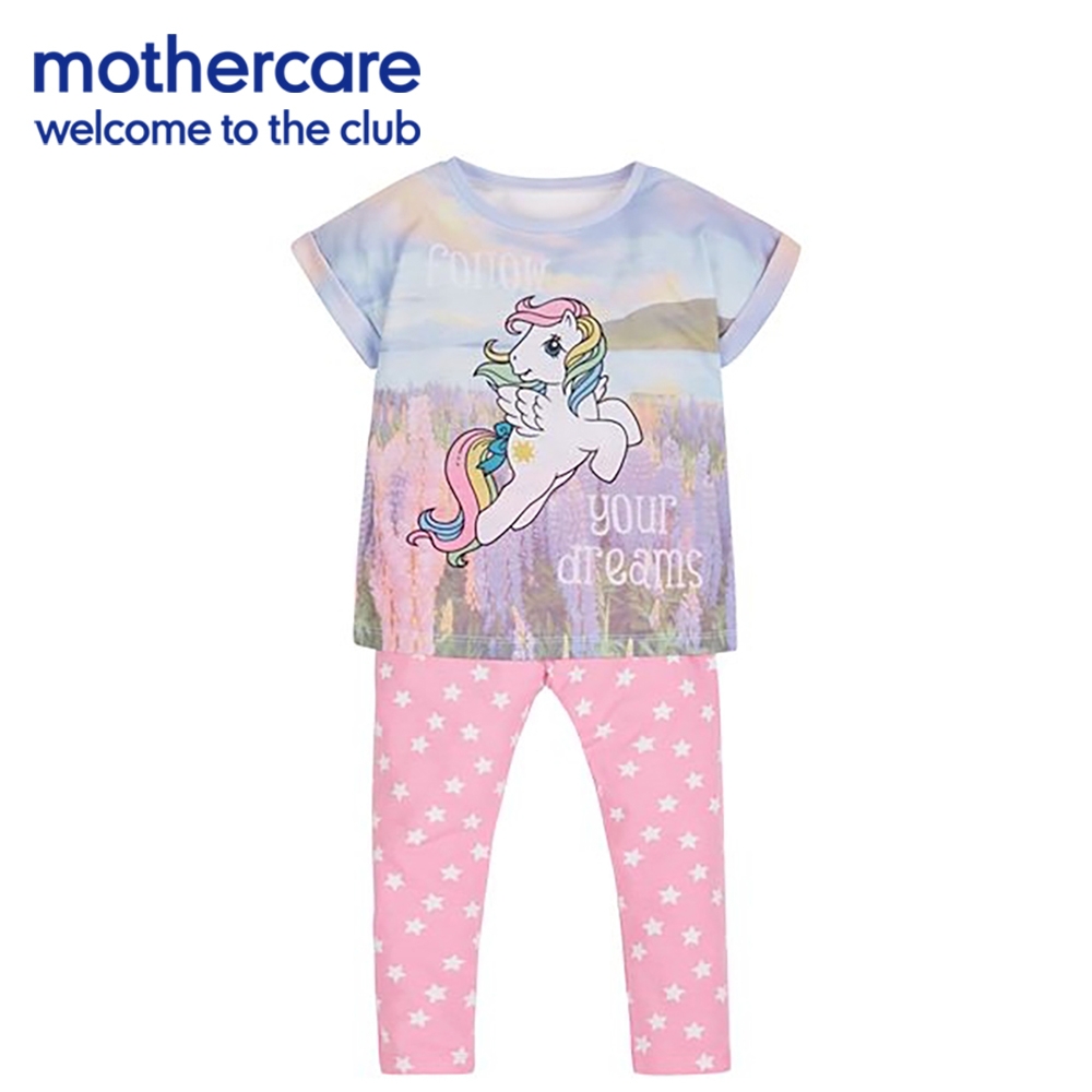 mothercare 專櫃童裝 彩虹小馬/小馬寶莉短袖居家服/睡衣/睡褲/上衣+褲子 (3-10歲)