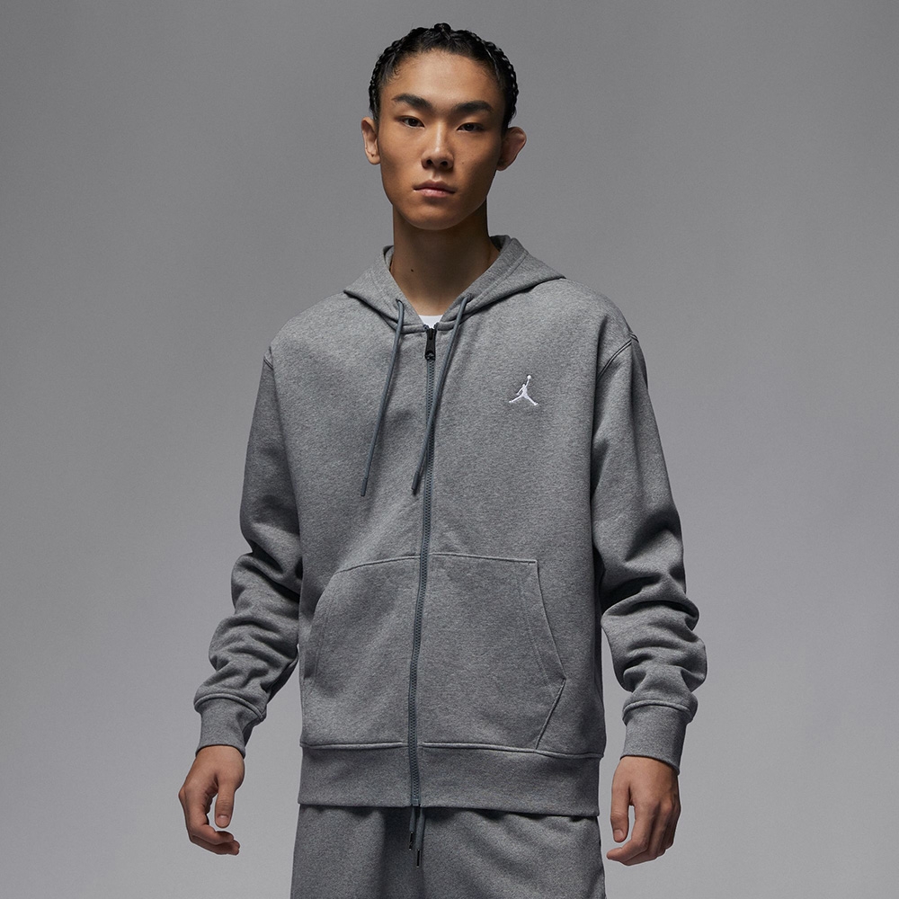 NIKE 外套 男款 運動連帽外套 AS M J ESS FLC FZ HOODIE 灰 FJ7772-091