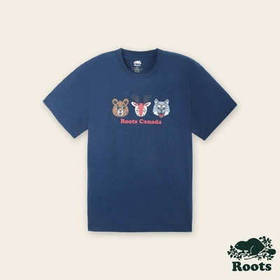 Roots 男裝- BUDDY FRIENDS CLASSIC短袖T恤-藍色