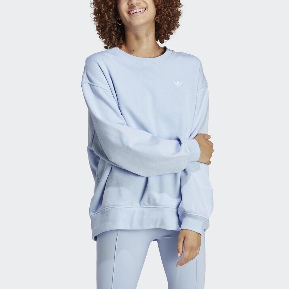 Adidas Sweatshirt (os) [IC4976] 女 長袖上衣 運動 休閒 純棉 柔軟 舒適 亞洲版 水藍