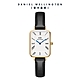 Daniel Wellington DW 手錶  QUADRO Roman numerals 20x26mm 小藍針系列寂靜黑皮革小方錶(兩色任選) product thumbnail 1