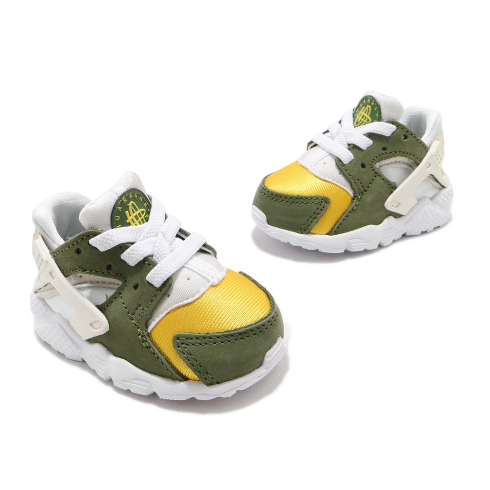 Nike 休閒鞋Huarache Run LE 聯名童鞋Stussy 經典武士鞋收藏小童白綠