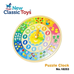 【荷蘭New Classic Toys】 寶寶認知學習時鐘拼圖 - 開心農場 - 18253