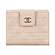 CHANEL 雙C LOGO雕花設計牛皮6卡扣式中夾(展示品/裸膚) product thumbnail 1