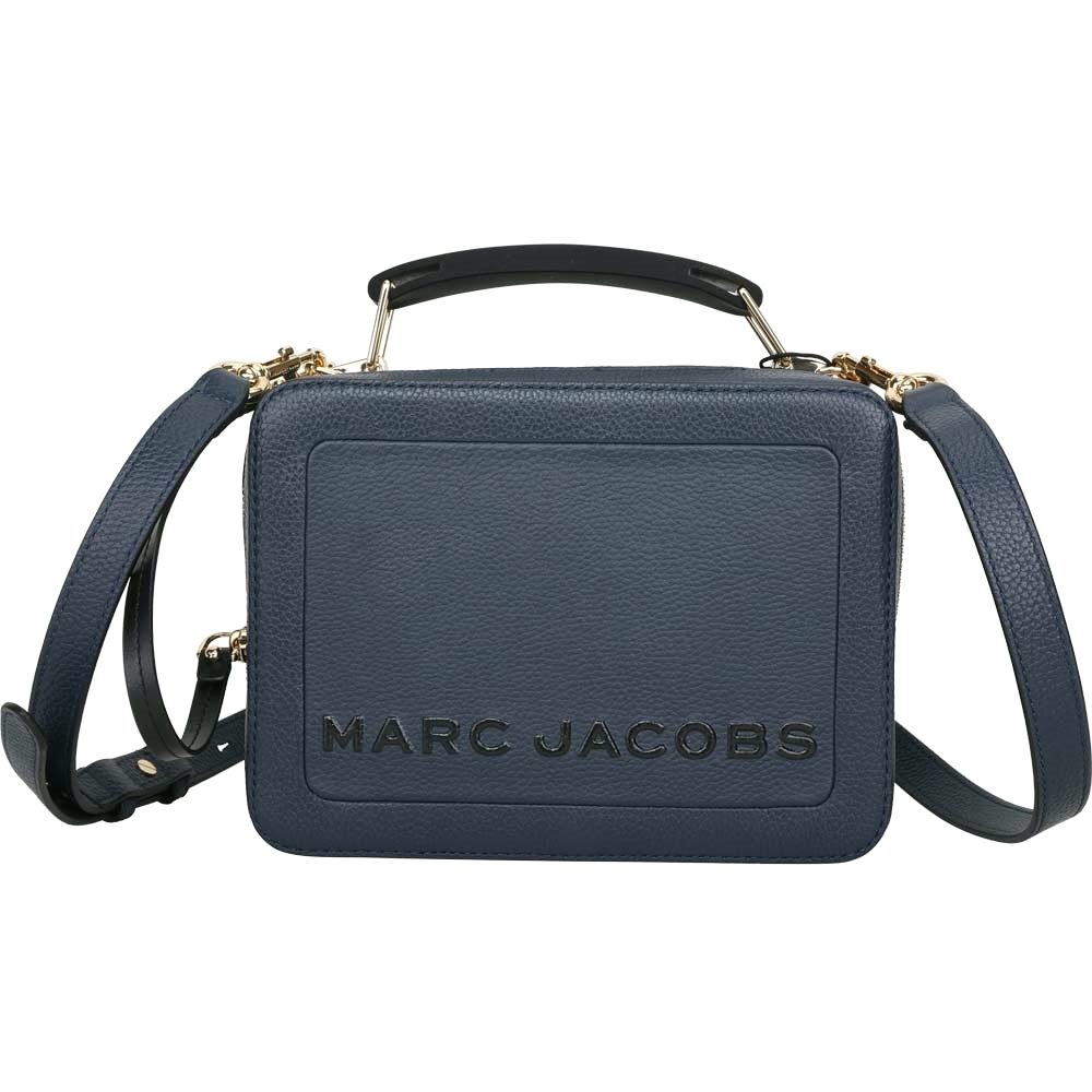 MARC JACOBS THE BOX 23 雙拉鍊牛皮手提/肩背包(深藍色) | 兩用包