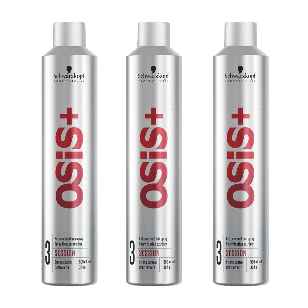 Schwarzkopf施華蔻 OSIS 黑炫風/黑旋風特強定型霧 3號 500ml (3入組)