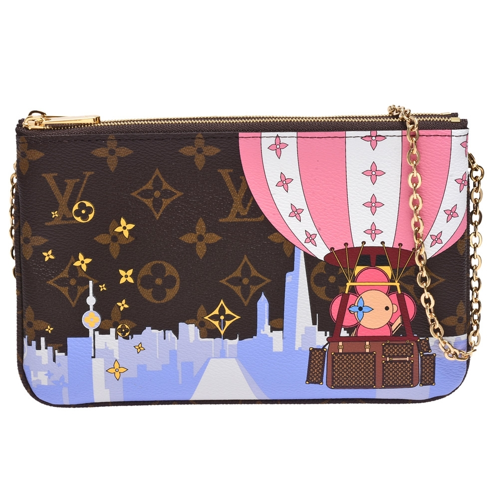 LV M68486 POCHETTE經典Monogram吉祥物熱氣球雙層拉鍊斜背/手拿包