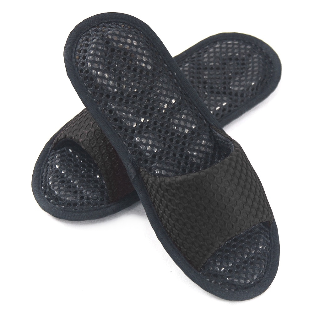 AC Rabbit 開口式網布室內用低均壓硬底氣墊鞋-黑色