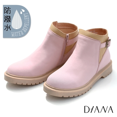DIANA 4cm繽紛冬季防潑水俏麗短靴-小編熱推-粉紅起司