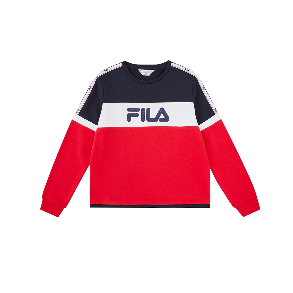 FILA 女長袖圓領T恤-紅色 5TEX-5485-RD