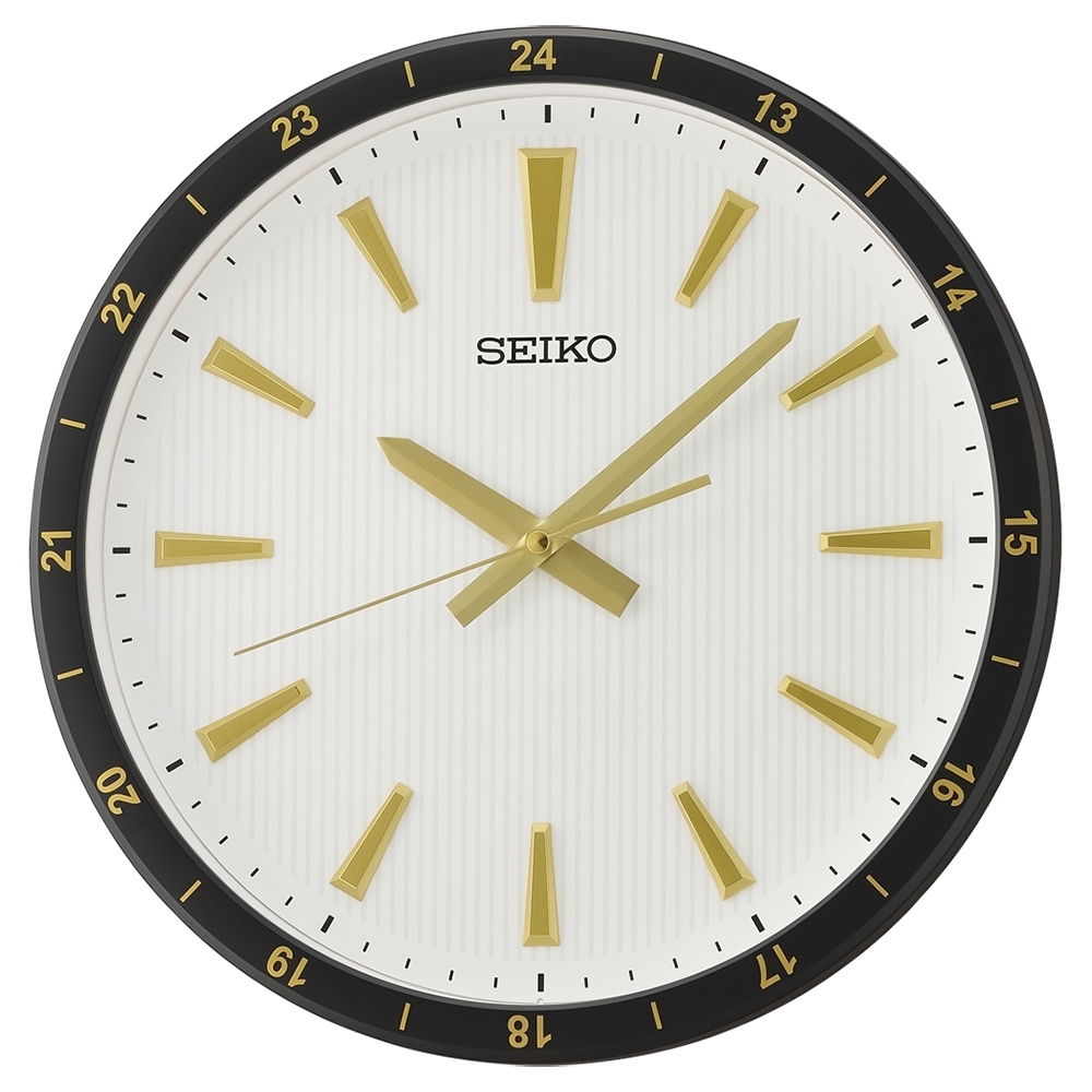 SEIKO 日本精工 立體時標 滑動式秒針 靜音掛鐘(QXA802G)35cm