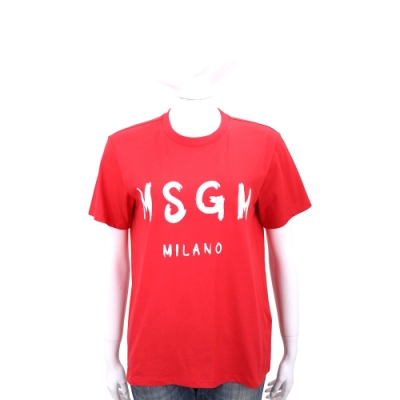 MSGM 品牌人氣款紅色字母T恤
