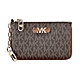 MK MICHAEL KORS PARKER金字LOGO緹花PVC拉鍊零錢包(橡子棕x深褐) product thumbnail 1