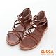 ZUCCA-繞繩環狀交叉平底涼鞋-棕-z6614ce product thumbnail 1