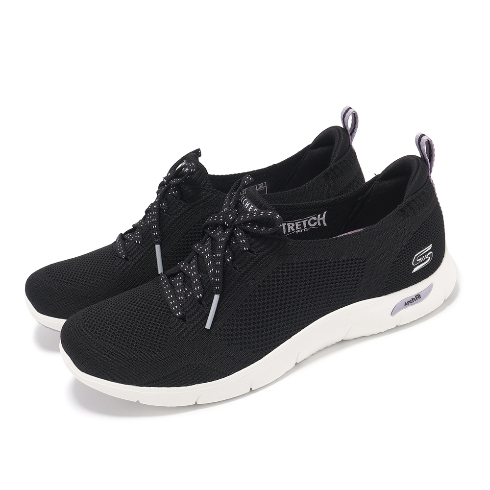 Skechers 休閒鞋 Arch Fit Refine-Freesia 女鞋 黑 紫 輕量 避震 健走鞋 104542BKPR