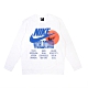 Nike T恤 NSW Long-Sleeve Top 男款 運動休閒 大學T 印花 世界 笑臉 棉質 白 藍 DA0630100 product thumbnail 1