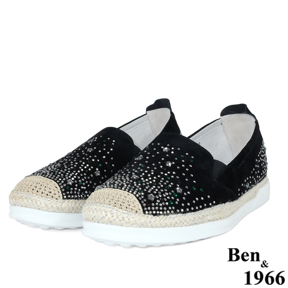 Ben&1966高級羊猄皮流行漁夫鞋-黑(188151)