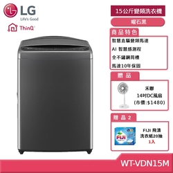 LG樂金 15公斤 AI DD  直驅變頻直立洗衣機(曜石黑) WT