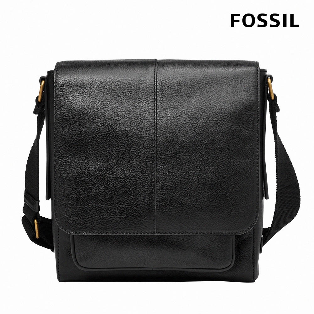 FOSSIL Kayden 真皮男士斜背包-黑色 SBG1324001