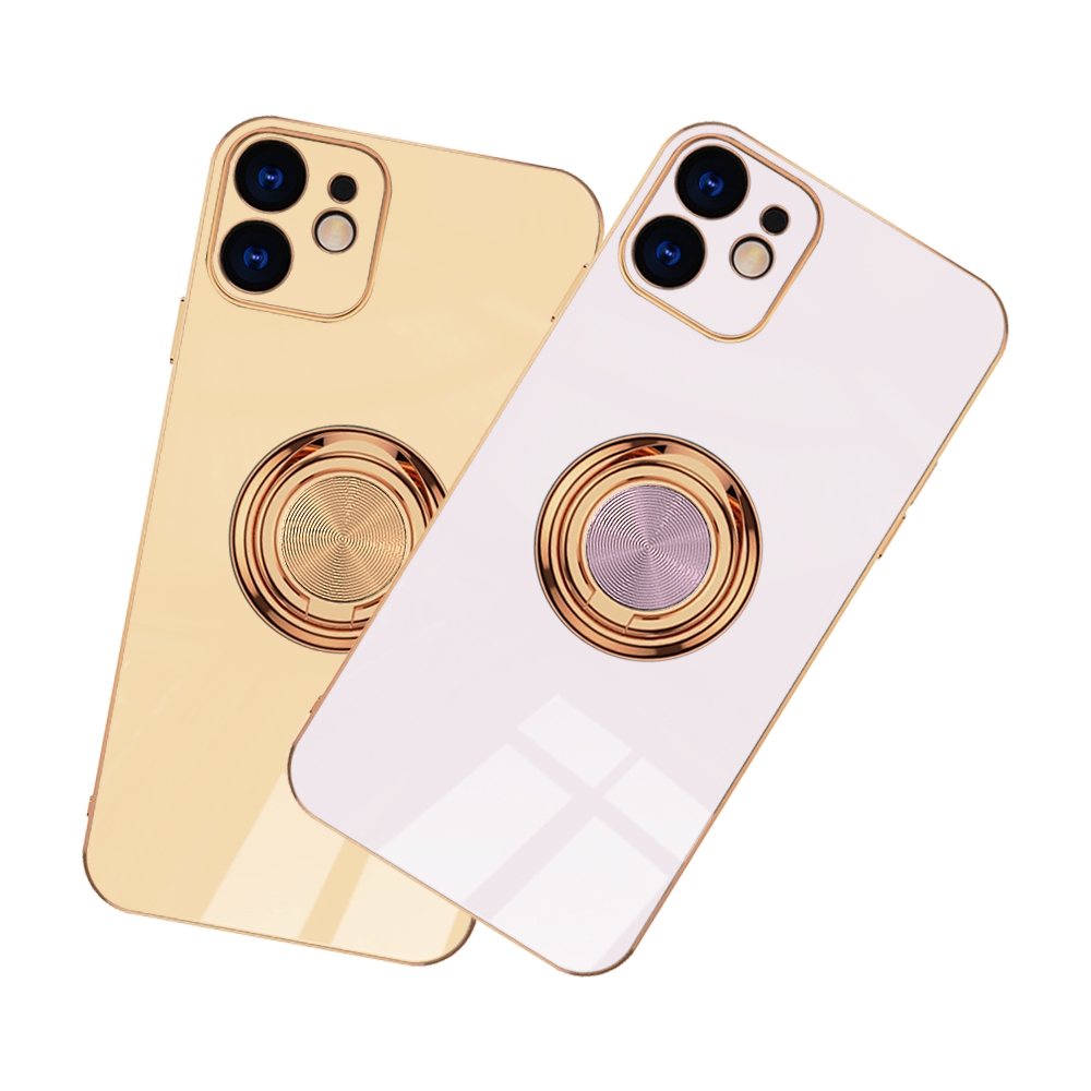 iPhone11 手機殼電鍍金邊矽膠磁吸指環手機保護殼 11保護殼