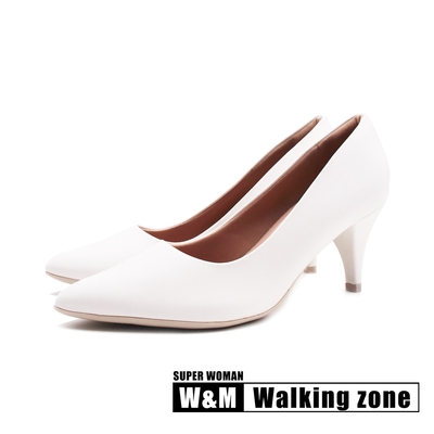 WALKING ZONE SUPER WOMAN空姐系列 尖頭時尚經典高跟鞋 女鞋-白