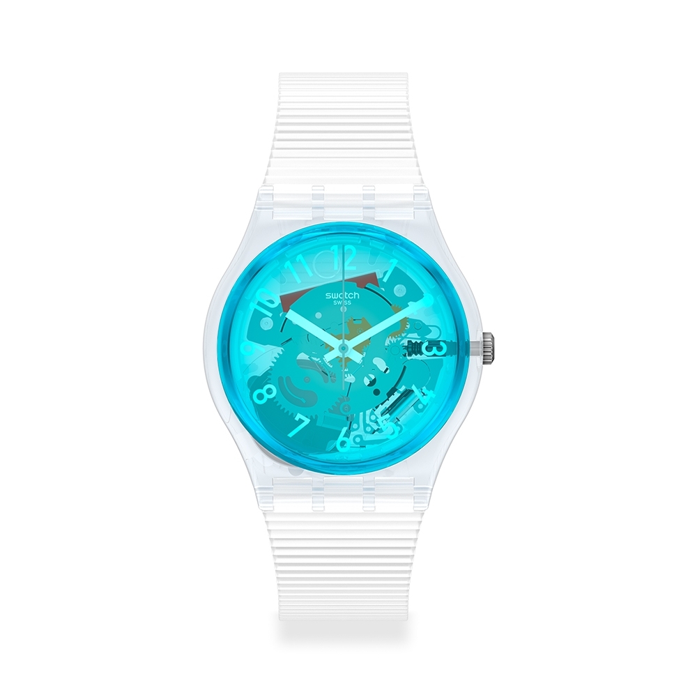 SWATCH Gent 原創系列手錶RETRO-BIANCO 藍洞秘境(34mm)