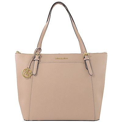 MICHAEL KORS CIARA金屬LOGO拉鍊托特包(芭蕾粉)