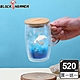 (買一送一)【BLACK HAMMER】木蓋雙層耐熱玻璃杯 520ML(把手) product thumbnail 1