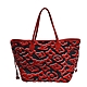 LV M45544 經典LVXUF NEVERFULL MM簇絨Monogram帆布肩背包(黑/紅色) product thumbnail 1