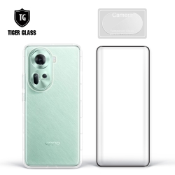 T.G OPPO Reno11 5G 手機保護超值3件組(透明空壓殼+3D鋼化膜+鏡頭貼)