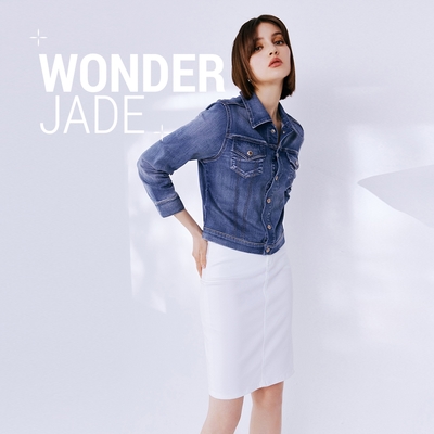 BRAPPERS 女款 玉石丹寧系列-wonder jade彈性牛仔外套-淺藍