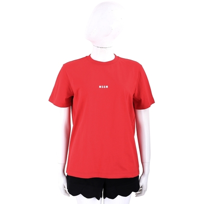 MSGM Logo 品牌字母紅色純棉TEE T恤(女款)