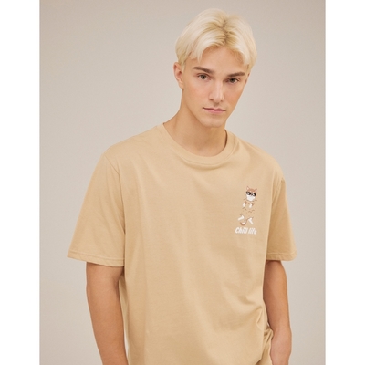 CACO-MIT 曬日光浴柴犬短T-情侶款-男【D1CA065】