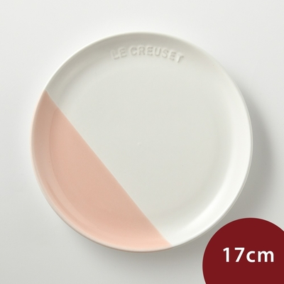 Le Creuset 花蕾系列 圓形淺盤 17cm 棉花白/花漾粉