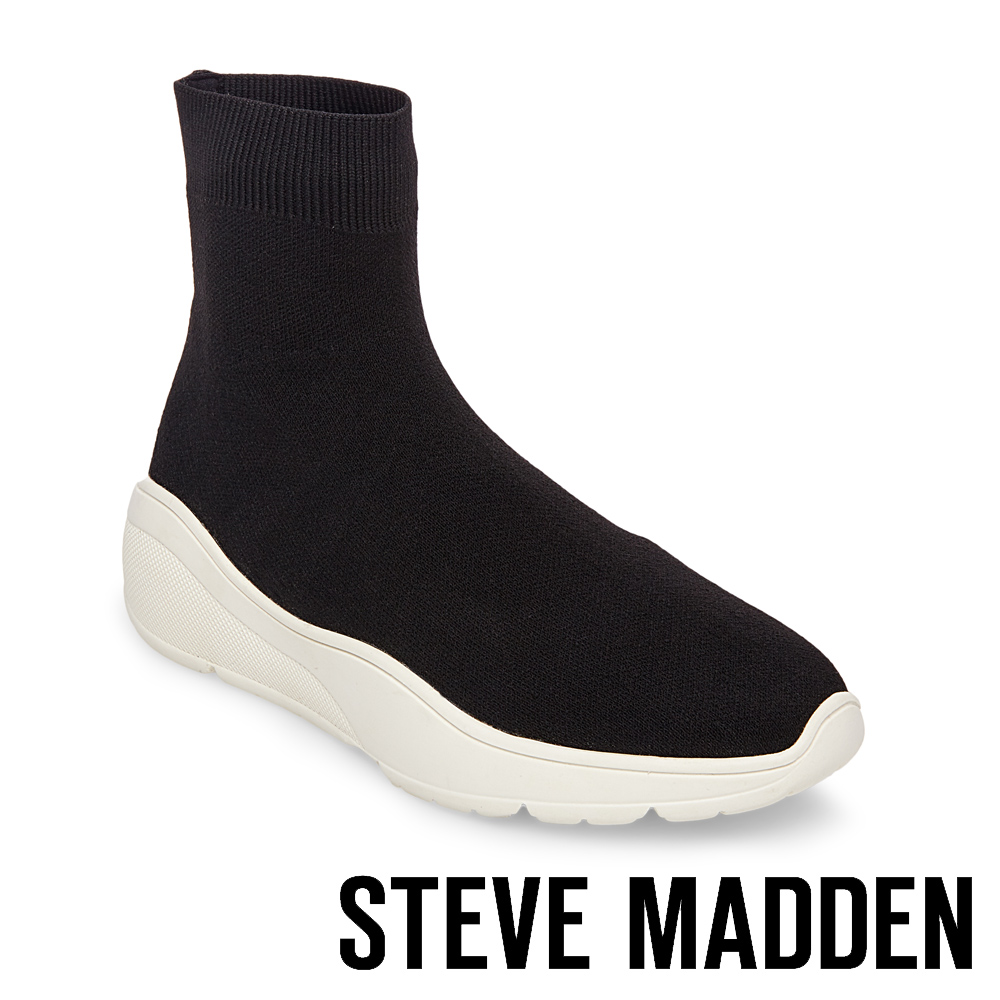 STEVE MADDEN-BITTEN 輕量大底針織套靴-黑色