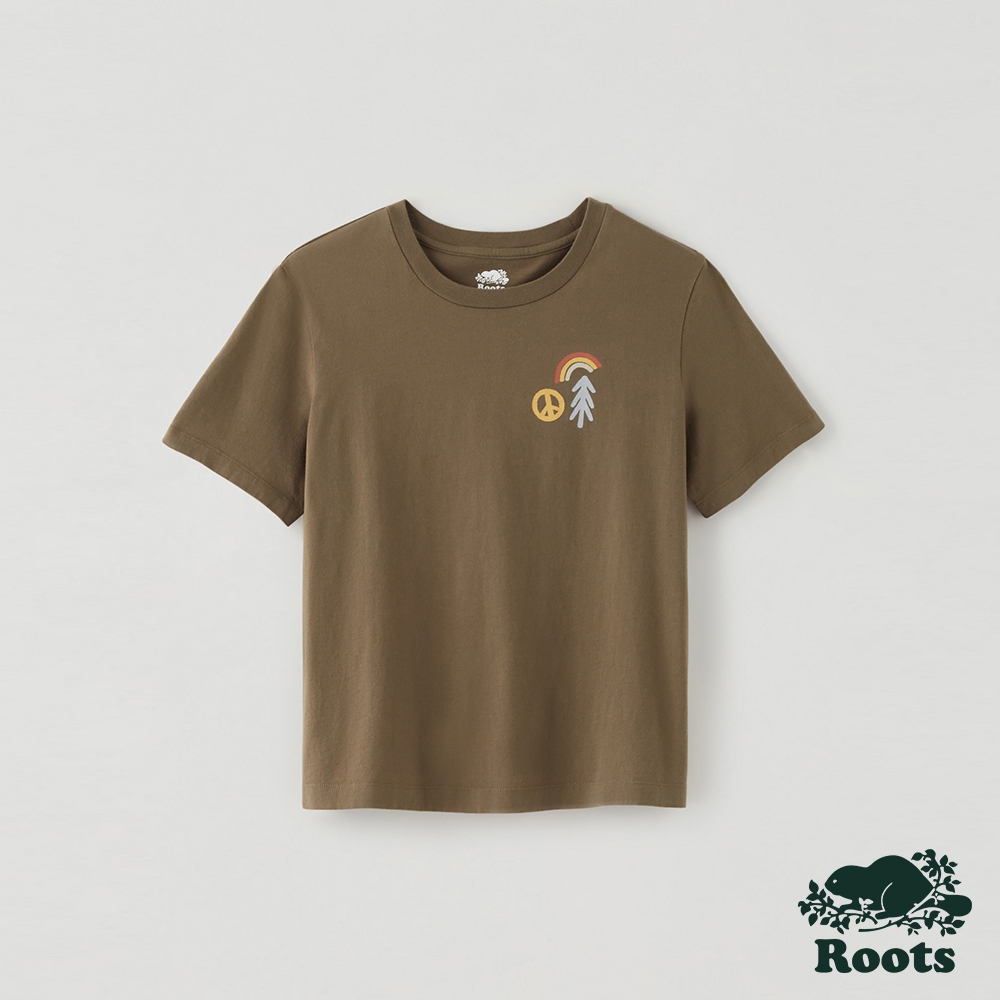Roots 女裝- 夏日露營系列 更好的世界短袖T恤-咖色