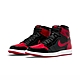 Nike Air Jordan 1代 OG 男鞋 Patent Bred 亮漆皮 經典黑紅配色 555088-063 product thumbnail 1