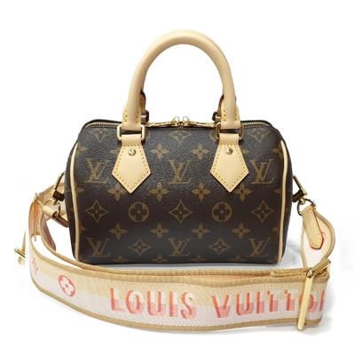 【Louis Vuitton 路易威登】M46594 經典Speedy Bandouliere 20cm寬背帶手提/斜背波士頓包(經典花紋)