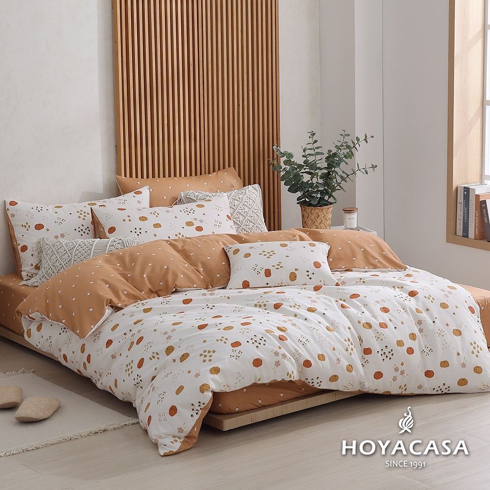 HOYACASA 100%精梳棉兩用被四件式床包組-多款尺寸任選 (快速出貨) (朝日田園)