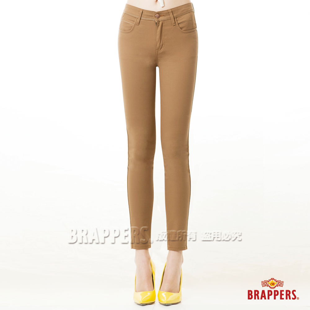 BRAPPERS 女款 新美腳Royal-中腰彈性窄管褲-卡其
