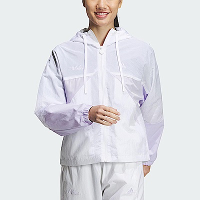 Adidas RCO WV JKT2 IP0751 女 連帽 外套 風衣 亞洲版 運動 訓練 寬鬆 輕便 白紫