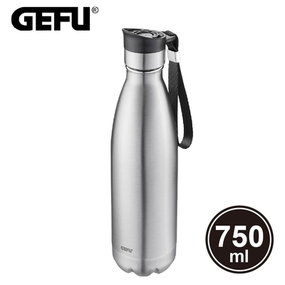 【GEFU】德國品牌不鏽鋼按壓式攜帶保溫瓶750ml-銀
