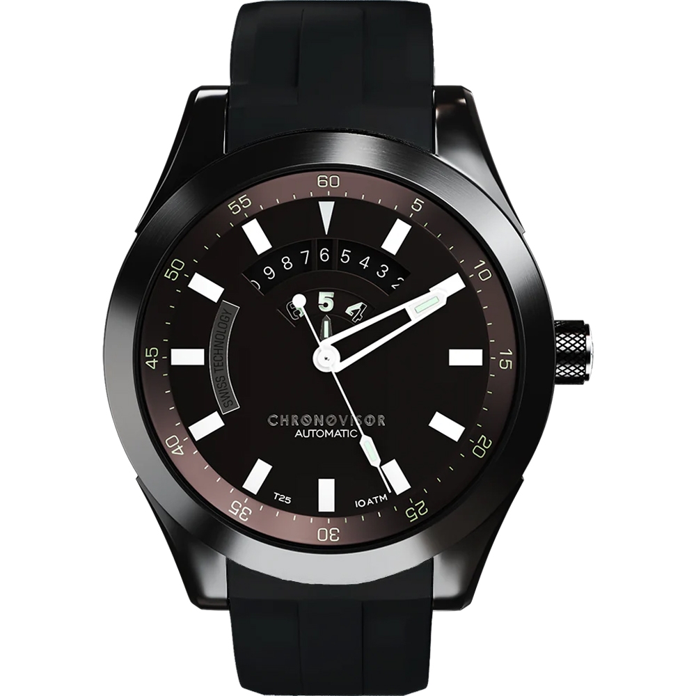 Chronovisor Watch 格樂威治 GENESIS系列機械腕錶-46mm黑 CVNM7104-R-BK