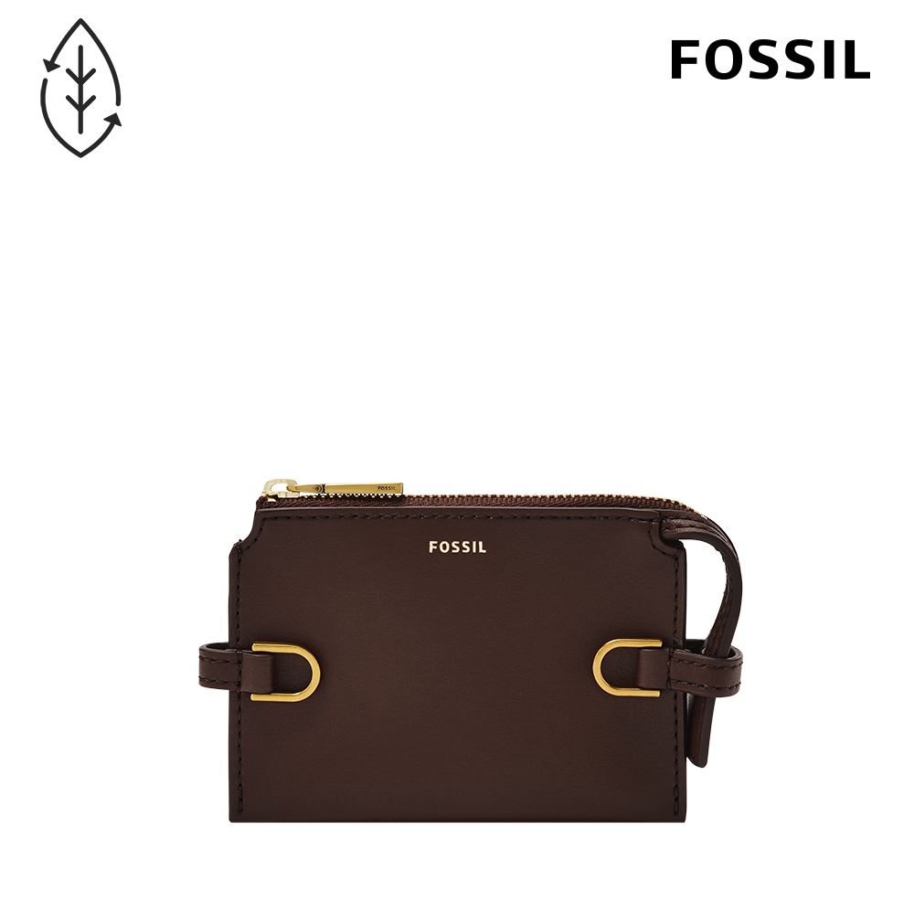 FOSSIL Kier 仙人掌純素皮革卡夾零錢包-義式咖啡色 SL6557206