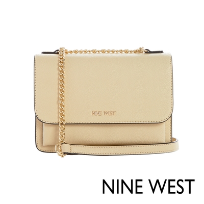 福利品 NINE WEST LUCIANNE 掀蓋鍊條斜背包-米黃色