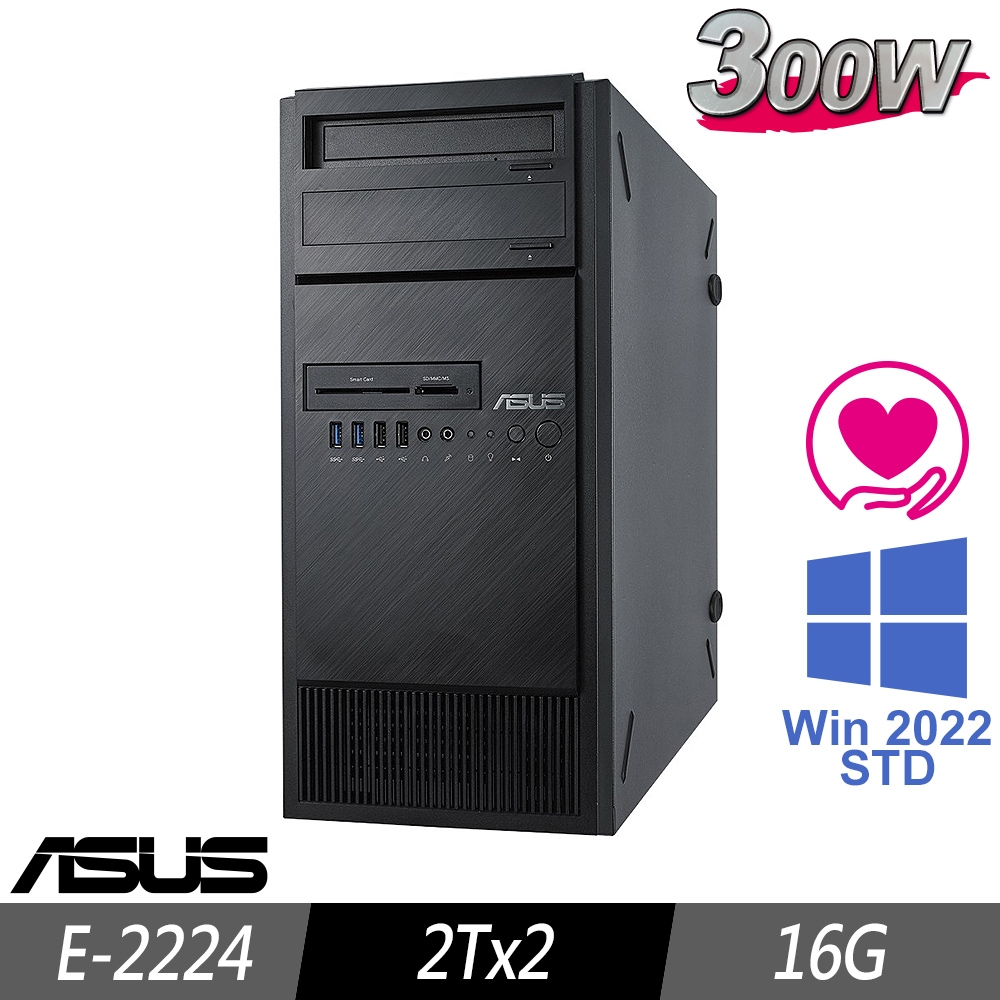 ASUS 華碩 TS100-E10 伺服器 E-2224/16G/2TBx2/2022STD