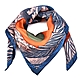 HERMES Cavalier en Formes 馬術幾何版畫方形絲巾-陽橙色/鈷藍色 product thumbnail 1