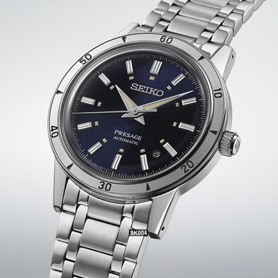 SEIKO精工 最新PRESAGE系列Style 60 s復古機械錶鋼藍面39.5㎜款 SK004(SRPL07J1/4R35-06H0B)
