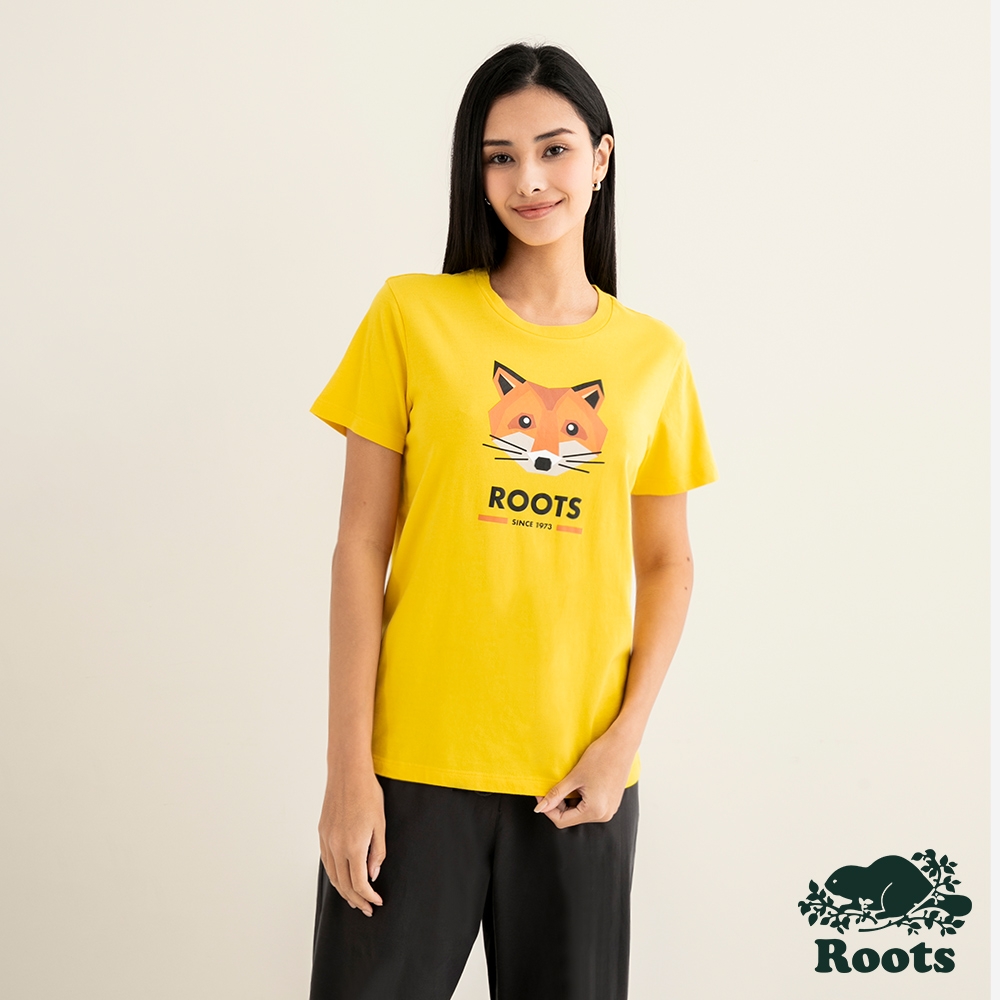 Roots 女裝- OUTDOORS ANIMAL短袖T恤-黃色
